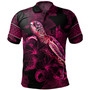 New Caledonia Polo Shirt Sea Turtle With Blooming Hibiscus Flowers Tribal Maroon