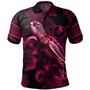 Yap State Polo Shirt Sea Turtle With Blooming Hibiscus Flowers Tribal Maroon