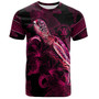 Niue T-Shirt Sea Turtle With Blooming Hibiscus Flowers Tribal Maroon