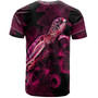 Vanuatu T-Shirt Sea Turtle With Blooming Hibiscus Flowers Tribal Maroon