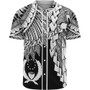 Pohnpei Polynesian Baseball Shirt - Tribal Wave Tattoo White