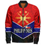 Philippines Filipinos Bomber Jacket Sun Filipinos Tribal Flowers Patterns