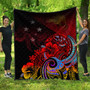 Papua New Guinea Premium Quilt Birds Of Paradise With Flag Color Style