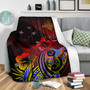 Papua New Guinea Premium Blanket Birds Of Paradise With Flag Color Style