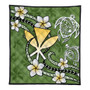 Hawaii Premium Quilt Kanaka And Turtle Map Plumeria Polynesia