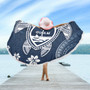 Guam Beach Blanket Turtle Polynesian Pattern Blue Ver