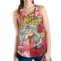 Hawaii Women Tank Surfing Santa Polynesian Pattern Vintage Style