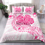 Hawaii Bedding Set Pink Hibiscus And Plumeria Flowers Polynesian Decor