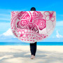 Hawaii Beach Blanket Pink Hibiscus And Plumeria Flowers Polynesian Decor