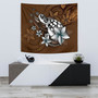 Hawaii Tapestry Sea Turtle With Plumeria Polynesian Patterns Retro Style