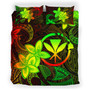 Hawaii Bedding Set Kanaka Maoli Plumeria Flowers Vintage Style Reggae Colors