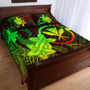 Hawaii Quilt Bed Set Kanaka Maoli Plumeria Flowers Vintage Style Reggae Colors