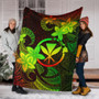 Hawaii Premium Blanket Kanaka Maoli Plumeria Flowers Vintage Style Reggae Colors