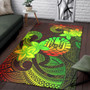 Tahiti Area Rug Plumeria Flowers Vintage Style Reggae Colors