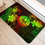 Tahiti Door Mat Plumeria Flowers Vintage Style Reggae Colors