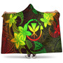 Hawaii Hooded Blanket Plumeria Flowers Vintage Style Reggae Colors