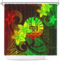 Tahiti Shower Curtain Plumeria Flowers Vintage Style Reggae Colors