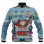 Fiji Baseball Jacket Custom Merry Christmas Bula Santa Marau na Kerisimasi Fiji