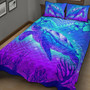 Hawaii Quilt Bed Set Turtle Underwater Sea Polynesian Style