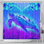 Hawaii Shower Curtain Turtle Underwater Sea Polynesian Style