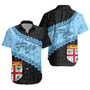 Fiji Short Sleeve Shirt Coconut Pattern And Coat Of Arms