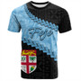 Fiji T-Shirt Coconut Pattern And Coat Of Arms