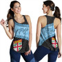 Fiji Women Tank Coconut Pattern And Coat Of Arms
