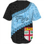 Fiji Baseball Shirt Coconut Pattern And Coat Of Arms