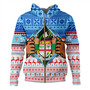 Fiji Hoodie Merry Christmas Born Fijian Masi Knitted Ugly Christmas Pattern