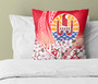 Tahiti Pillow Cover Polynesian Pattern Style White Flowers