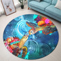 Hawaii Round Rug Turtle Kiss Ocean Galaxy