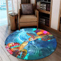 Hawaii Round Rug Turtle Kiss Ocean Galaxy