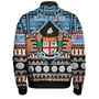 Fiji Bomber Jacket Born Fijian Masi Traditional Pattern Pacific Tribal Art