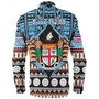 Fiji Long Sleeve Shirt Born Fijian Masi Traditional Pattern Pacific Tribal Art