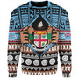 Fiji Sweatshirt Born Fijian Masi Traditional Pattern Pacific Tribal Art