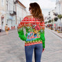 Hawaii Off Shoulder Sweatshirt Santa Surfing Mele Kalikimaka Style