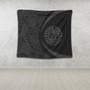 French Polynesia Tapestry Lauhala Gray Circle Style