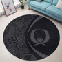 Pohnpei State Round Rug Lauhala Gray Circle Style