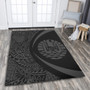 French Polynesia Area Rug Lauhala Gray Circle Style