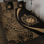 Samoa Quilt Bed Set Lauhala Gold Circle Style