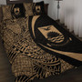 Kiribati Quilt Bed Set Lauhala Gold Circle Style