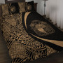 Nauru Quilt Bed Set Lauhala Gold Circle Style