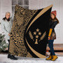 Kosrae Premium Blanket Lauhala Gold Circle Style
