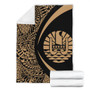 French Polynesia Premium Blanket Lauhala Gold Circle Style