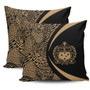 Samoa Pillow Cover Lauhala Gold Circle Style
