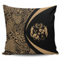Tonga Pillow Cover Lauhala Gold Circle Style