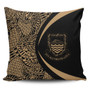 Tuvalu Pillow Cover Lauhala Gold Circle Style