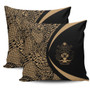 Solomon Islands Pillow Cover Lauhala Gold Circle Style