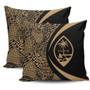 Guam Pillow Cover Lauhala Gold Circle Style
