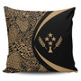 Kosrae Pillow Cover Lauhala Gold Circle Style